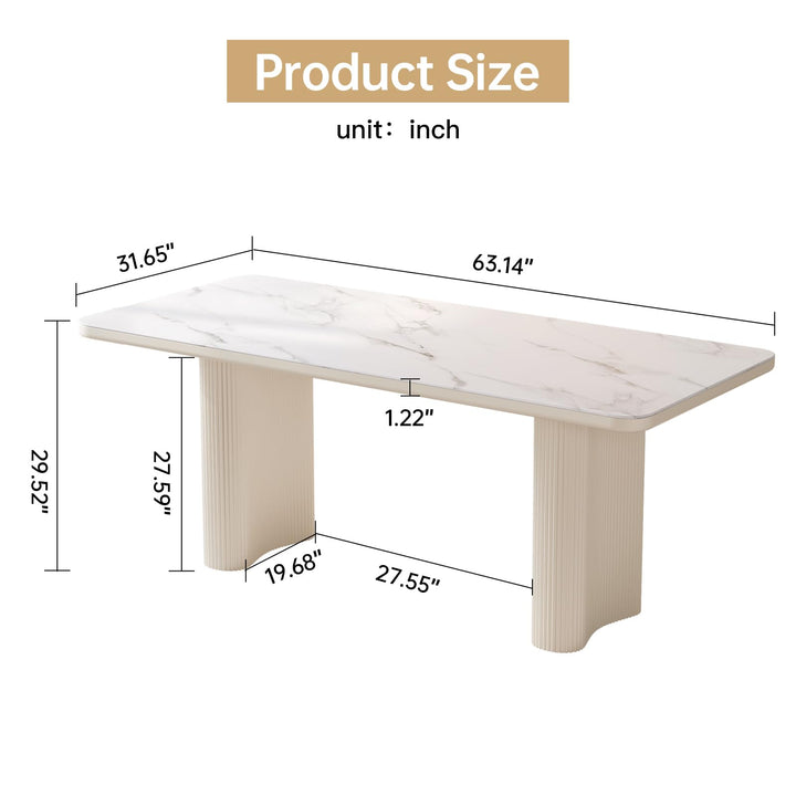 Guyii Rectangular Dining Table, Easy Assembly