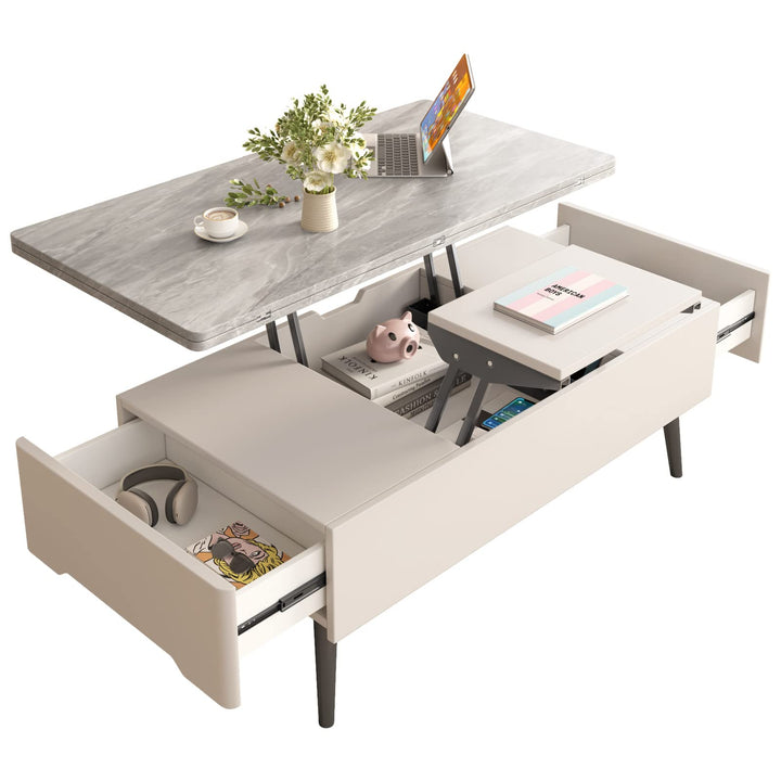 Guyii Lift Top Extendable Coffee Table with Storage, 3 in 1 Multi-Function Coffee Table