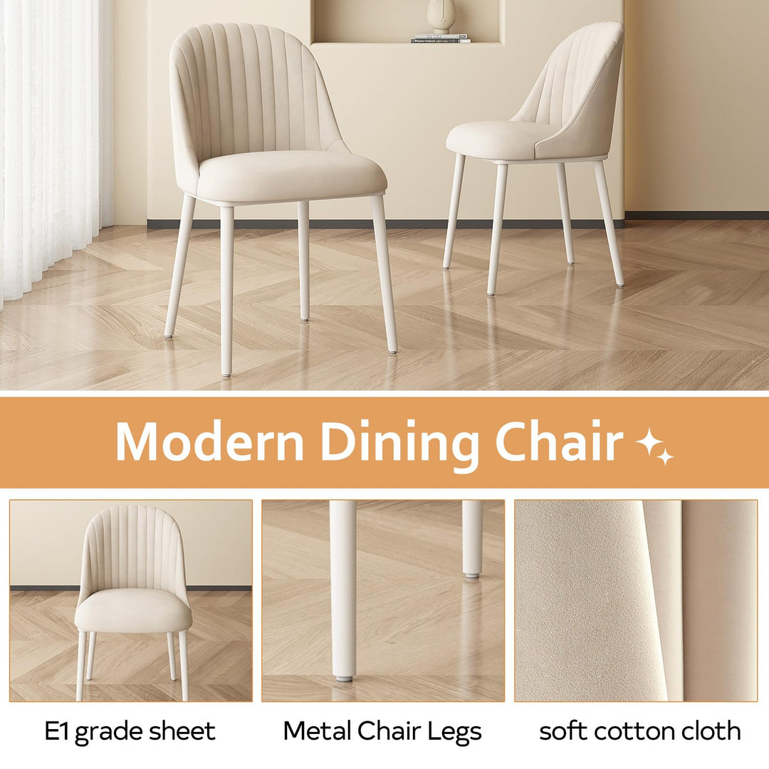 Guyii Dining Chairs Set of 2, Modern Kitchen and Dining Room Chairs with Metal Legs
