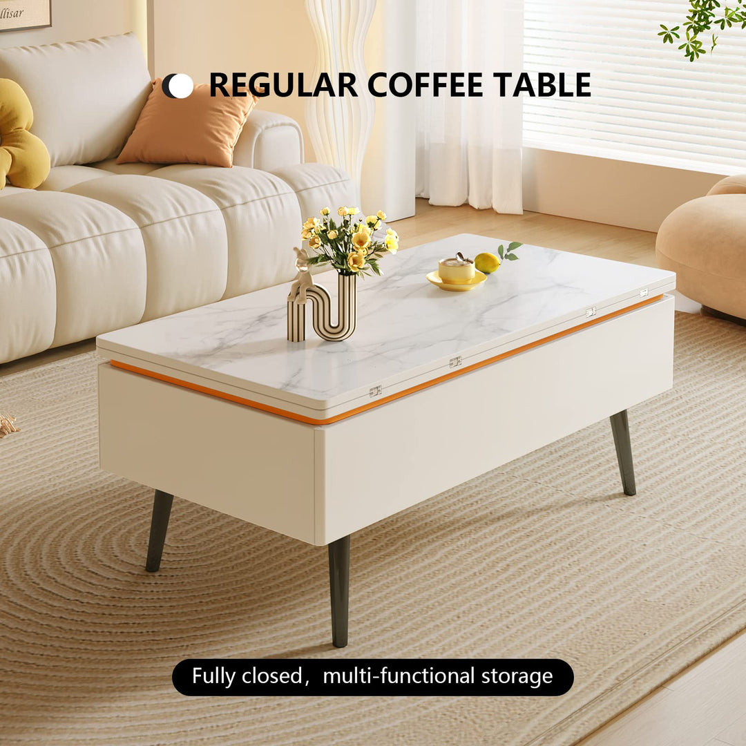 Guyii Lift Top Coffee Table with Storage, 3 in 1 Multi-Function Extendable Center Table with Hidden Compartment