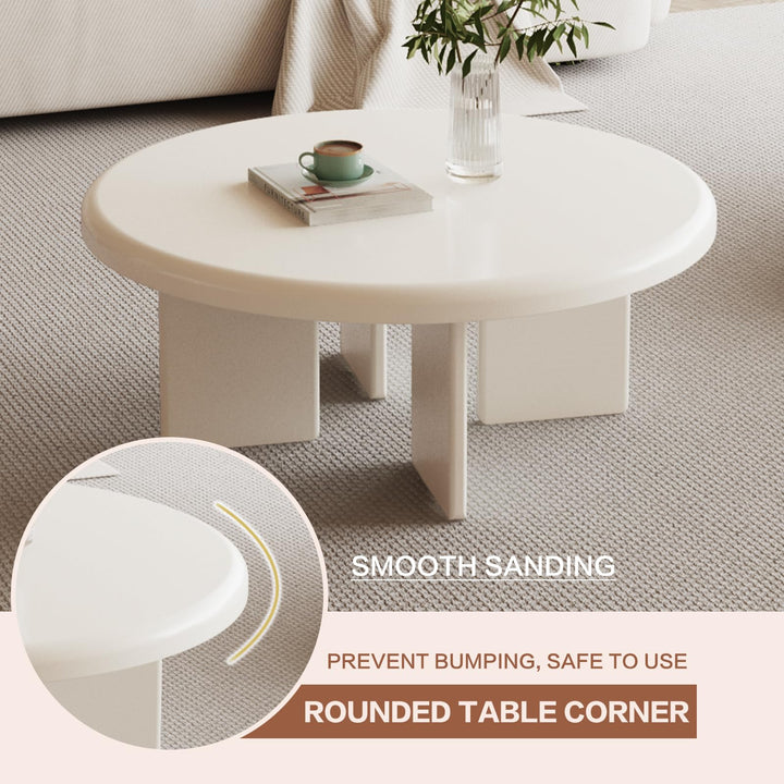 Guyii Round Coffee Table, Modern Tea Table