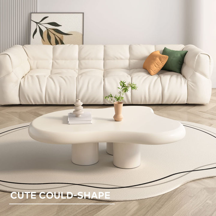 Guyii Cloud Coffee Table, Free Shape Coffee Table with 4 Legs