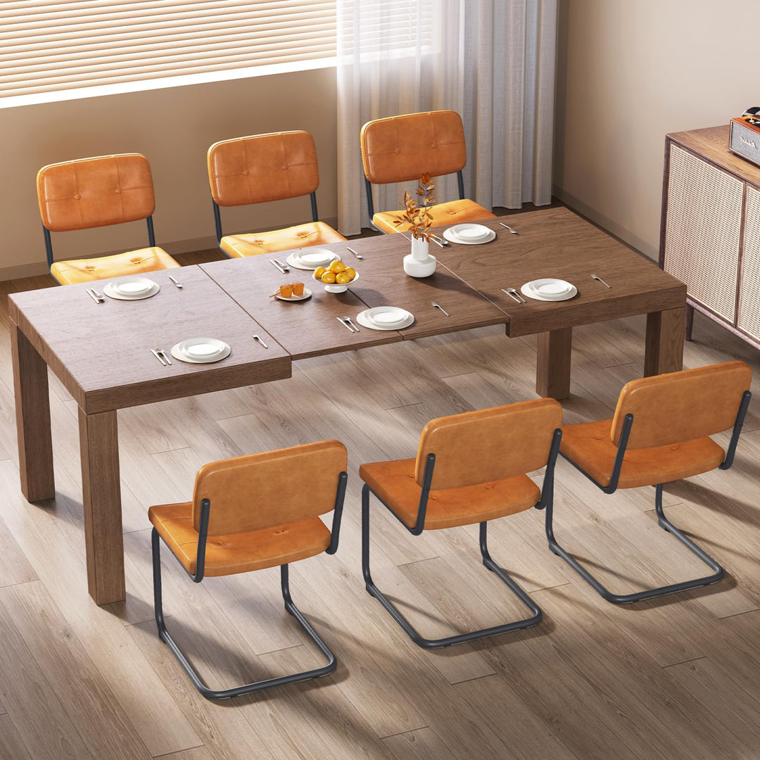 Guyii Extendable Dining Table and 4 Chairs Set, 55.1" Rectangle Kitchen Table