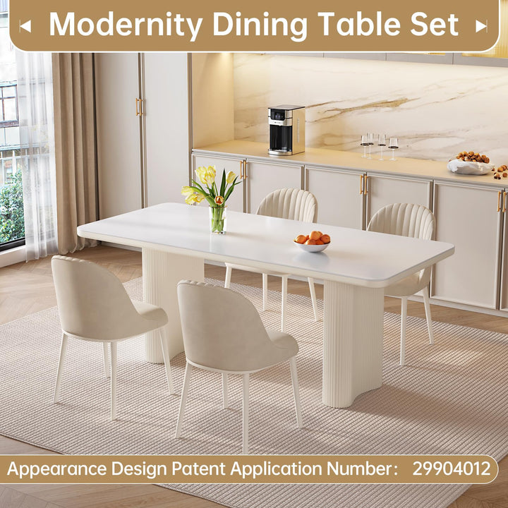 Guyii Dining Table, Modern Rectangular Kitchen Table, Indoor Dining Table