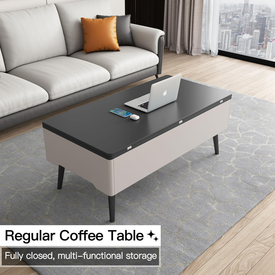 Guyii Lift Top Coffee Table with Hidden Storage Compartment, 3 in 1 Multi-Function Center Table