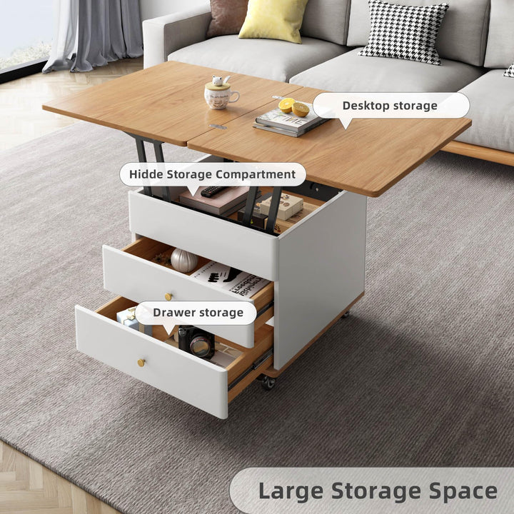 Guyii Lift Top Coffee Table, Modern End Table with Hidden Storage Compartment, Multi-Function Center Table