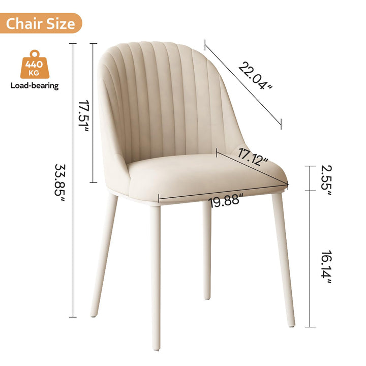 Guyii Dining Chair, Modern Kitchen and Dining Room Chair with Metal Legs