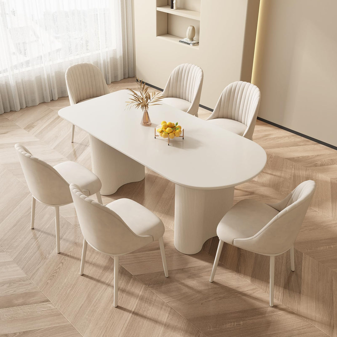 Guyii Dining Table Set with 6 Chairs, Modern Kitchen Table Set