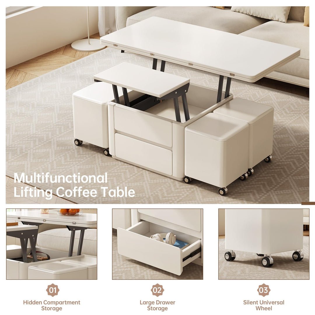 Guyii Multi-Functional Lift-Top Coffee Table Space Saving Folding Center Table