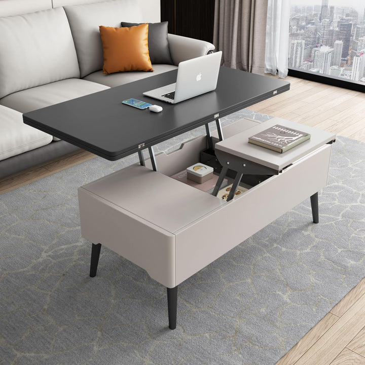 Guyii Lift Top Coffee Table with Storage Drawer, 3 in 1 Multi Function Center Table