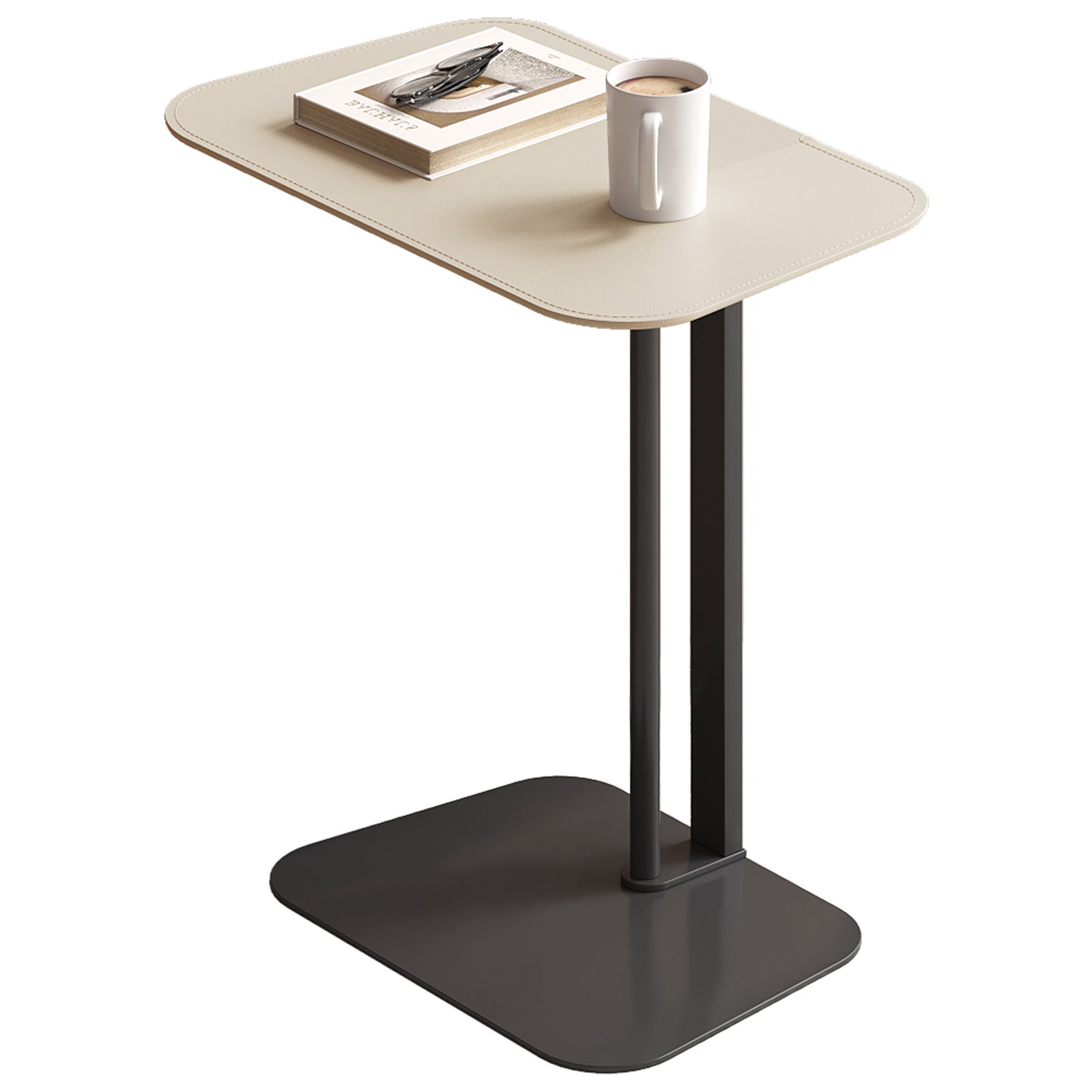 Monolithic Rectangular Smart Side Table Guyii Modern Minimalist Rectangular Side Table, Space-Saving End Table