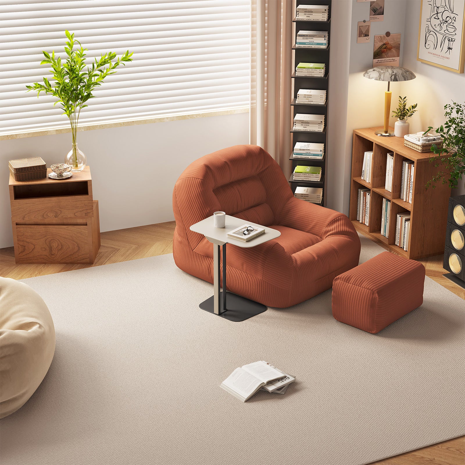Modern Rectangular Side Table Guyii Modern Minimalist Rectangular Side Table, Space-Saving End Table