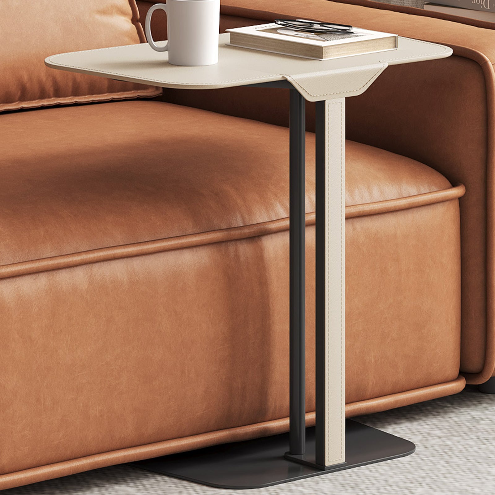 Monolithic Rectangular Smart Side Table Guyii Modern Minimalist Rectangular Side Table, Space-Saving End Table