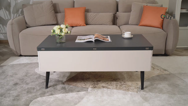 Guyii coffee table featuring a traditional design when closed, perfect for any living space.